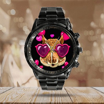 Discover Squirrel Pet Valentines Squirrel Rodent Animal Face Squirrel Lover Zip Calendar Steel Band Watch