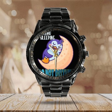 Discover Penguin Pet I found sleeping do not disturb Penguin cute Baseball Tees Calendar Steel Band Watch