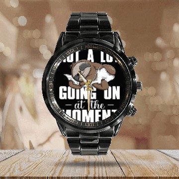 Discover not a lot going on at 2moment lazy bored sloth Calendar Steel Band Watch