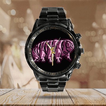 Discover Bear Pet Tardigrade Water Bear Moss Piglets Micro Animal 12 Calendar Steel Band Watch