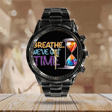 Discover Mental Health Awareness Therapist Hourglass Sand Timer Calendar Steel Band Watch