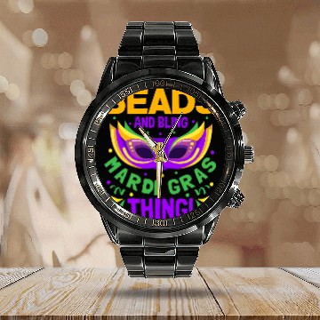 Discover Beads And Bling Mardi Gras Thing Calendar Steel Band Watch