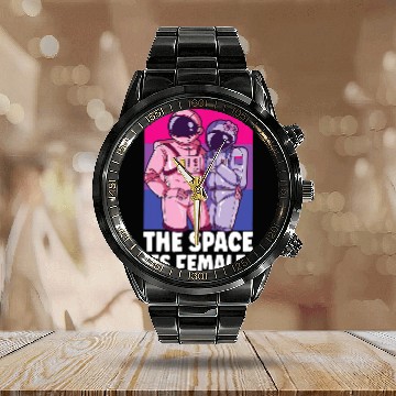 Discover Astronaut Job Female Astronaut Astronomy Solar System Outer Space Kids Calendar Steel Band Watch