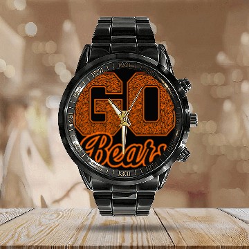 Discover Bear Pet Merced Bears GO School Pride Baseball Tees Calendar Steel Band Watch
