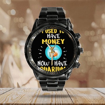 Discover Fishkeeping Aquarium Keeper Fishkeeper Saltwater Marine Life Calendar Steel Band Watch
