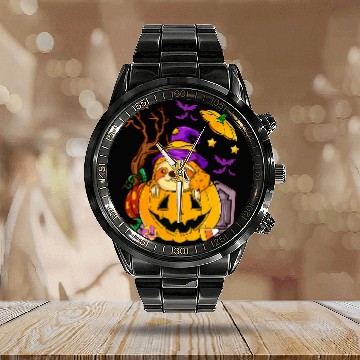 Discover Owl Pet Halloween Owl Witch Funny Halloween 3 Calendar Steel Band Watch