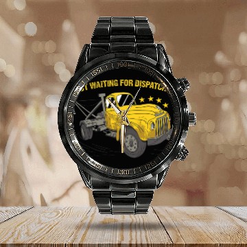Discover Just Waiting For Dispatches Tow Truck Operator Zip Calendar Steel Band Watch