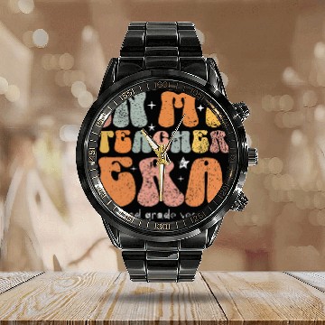 Discover In My Teacher Era Second Grade Version Back To School 7 Baseball Tees Calendar Steel Band Watch
