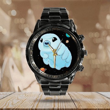 Discover Bear Pet Tardigrade In Space Funny Water Bear Microbiology Science Calendar Steel Band Watch