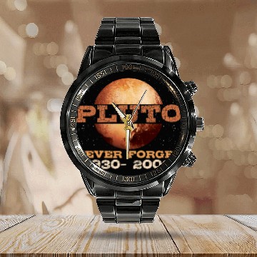 Discover Pluto never forget Early Planet today star Pluto Calendar Steel Band Watch