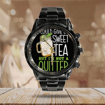 Discover Funny Sweet Tea Lover Tea Drinker Calendar Steel Band Watch