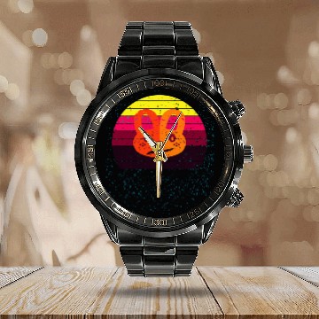 Discover Panda Pet Retro vintages Two Face Happy Sad deep meaning Calendar Steel Band Watch