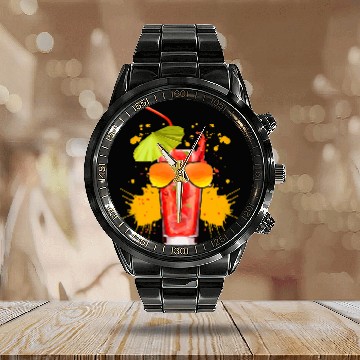 Discover Wines Fun Summer Cocktail with Umbrella and Sunglasses Running Holiday Baseball Tees Calendar Steel Band Watch