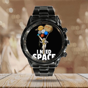 Discover I Need Space Astronaut Planet Balloons Saturn Jupiter Earth Calendar Steel Band Watch