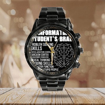 Discover Funny computer science students sayings gift computer scientist Calendar Steel Band Watch