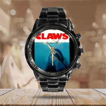 Discover Sloth Pet CLAWS Funny JAWS Parody Cute Sloth Attacking Like A Shark Calendar Steel Band Watch
