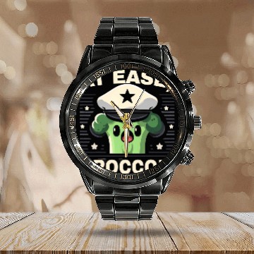 Discover At Ease Broccoli Funny Graphic Tees 1 Calendar Steel Band Watch