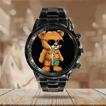 Discover Bear Pet Awesome Teddy Bear swim trunks Costume Baseball Tees Calendar Steel Band Watch