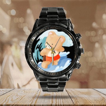 Discover Bear Pet Funny swim Trunks with this Teddy Bear Outfit 3 Calendar Steel Band Watch