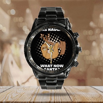 Discover Sloth Pet Sarcastic Naugthy Novelty Sloth Gift for Snarky Sassy Teens Calendar Steel Band Watch