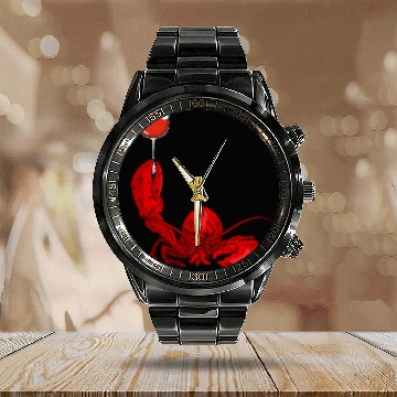 Discover Wines Fun Lobster And Wines Drinking Wines Seafood Lover Calendar Steel Band Watch
