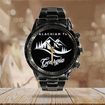 Discover Appalachian Trail Georgia Hiking Scenic Trail Zip Calendar Steel Band Watch