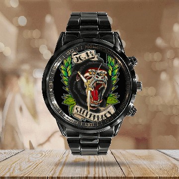 Discover 964 Silverback Gorilla Traditional Tattoo style gym Baseball Tees Calendar Steel Band Watch
