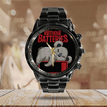 Discover Koala Pet Tired Koala Without Batteries Funny Gift for Tired Mom Baseball Tees Calendar Steel Band Watch