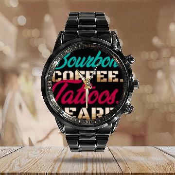 Discover Bourbon Coffee Tattoos Beard Tattoo caffeines Whiskey Drinks Baseball Tees Calendar Steel Band Watch