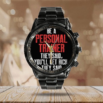 Discover Personal Trainer Gym Coachs Rich Wellness Coaching Zip Calendar Steel Band Watch