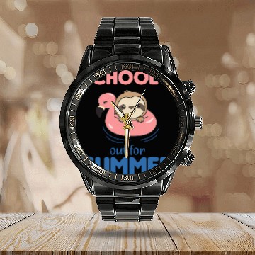 Discover Sloth Pet schools out for summer Sloth Funny Animals In Summer Calendar Steel Band Watch