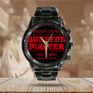 Discover Dragon Pet Because I m The Dungeon Master Short Sleeve Zip Calendar Steel Band Watch