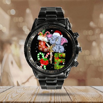 Discover Elephant Pet love elephant christmas light animal lover Calendar Steel Band Watch