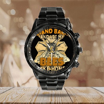 Discover Bees Honey Bee Hive Calendar Steel Band Watch