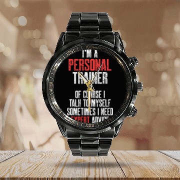 Discover Personal Trainer Gym Coachs Wellness Coaching 24 Zip Calendar Steel Band Watch