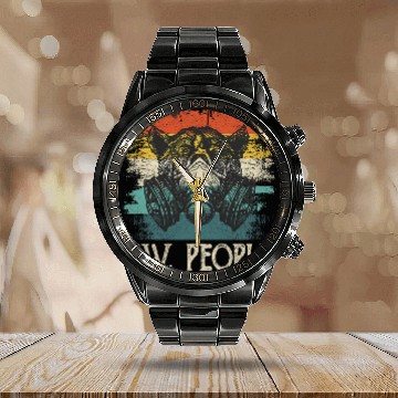 Discover Bear Pet ew people bear funny antis social introvert 70s Calendar Steel Band Watch