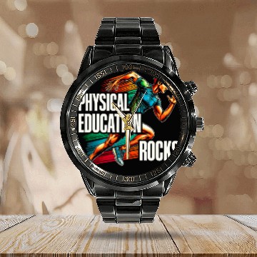 Discover Physical Education Teacher School Subject PE Teacher 7 Calendar Steel Band Watch