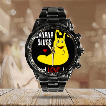 Discover Banana Slugs Need Love Too Funny Calendar Steel Band Watch