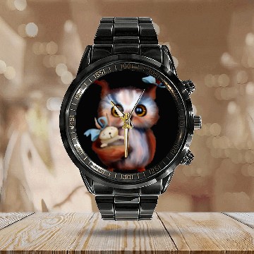 Discover Owl Pet Night Bird Eagle Owl Barn Owl Wisdom Mouse 8 Baseball Tees Calendar Steel Band Watch