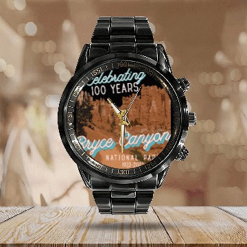Discover Bryce Canyon National Park Centennial 100th Anniversary Gear 2 Calendar Steel Band Watch