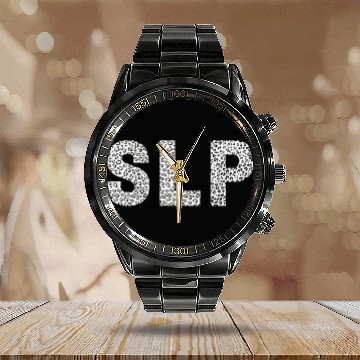 Discover Leopard Speech Language Pathologist Speech Therapist Calendar Steel Band Watch