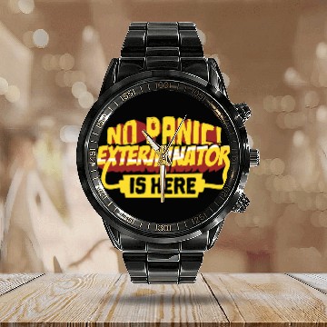 Discover Bed Bug Pest Control Exterminator Pest Controller 1 Calendar Steel Band Watch