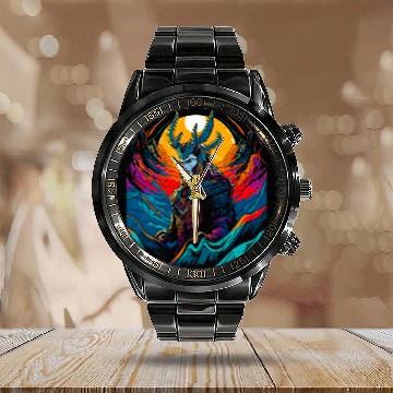 Discover Loki Norse Mythology Viking Calendar Steel Band Watch