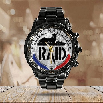 Discover Police Job RAID French Police Tactical Unit Baseball Tees Calendar Steel Band Watch