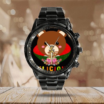 Discover Panda Pet Red Panda Eating RamenTEEs5 Calendar Steel Band Watch