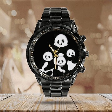Discover Panda Pet stuffed animal costume four bears Calendar Steel Band Watch