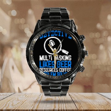 Discover Detective Multi Tasking Problem Solving Distressed Design Calendar Steel Band Watch