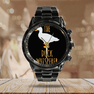 Discover Duck Pet Whisperer Duck Hunting Farm Animal Calendar Steel Band Watch