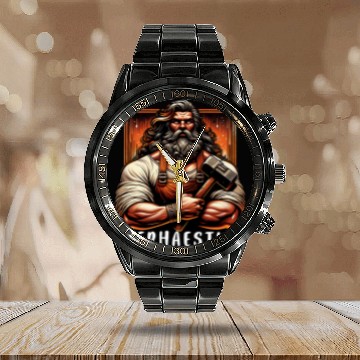Discover Hephaestus Greek God Blacksmith Ancient Greek Mythology Calendar Steel Band Watch