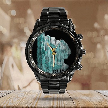 Discover Climb Boulder Rock with Climb Grunge Light Blue Baseball Tees Calendar Steel Band Watch